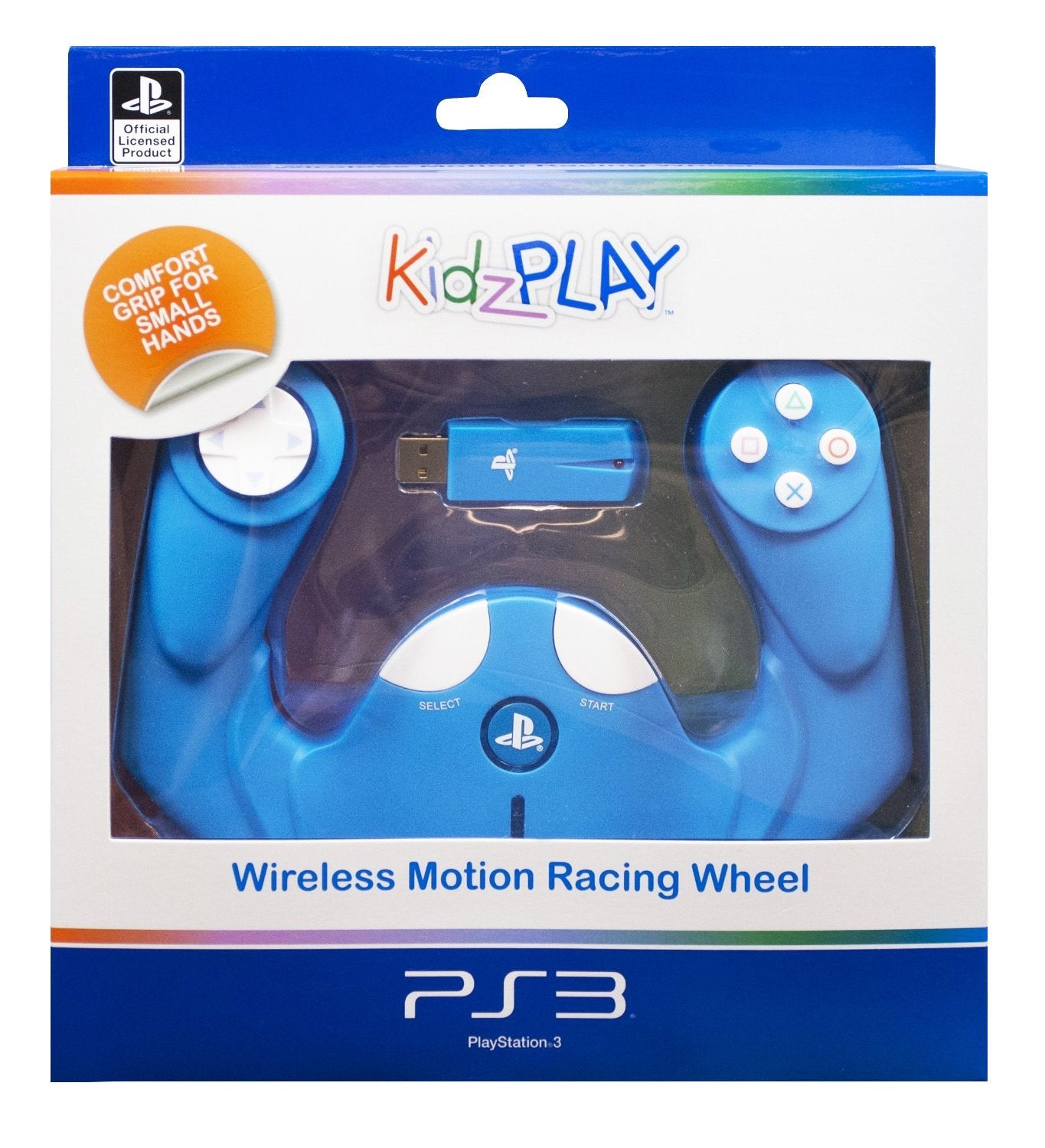 Aperçu - Manette pour enfants Kidzplay Racing Motion, licence officielle Sony, couleur bleue (PS3) Aperçu - Manette pour enfants Kidzplay Racing Motion, licence officielle Sony, couleur bleue (PS3)